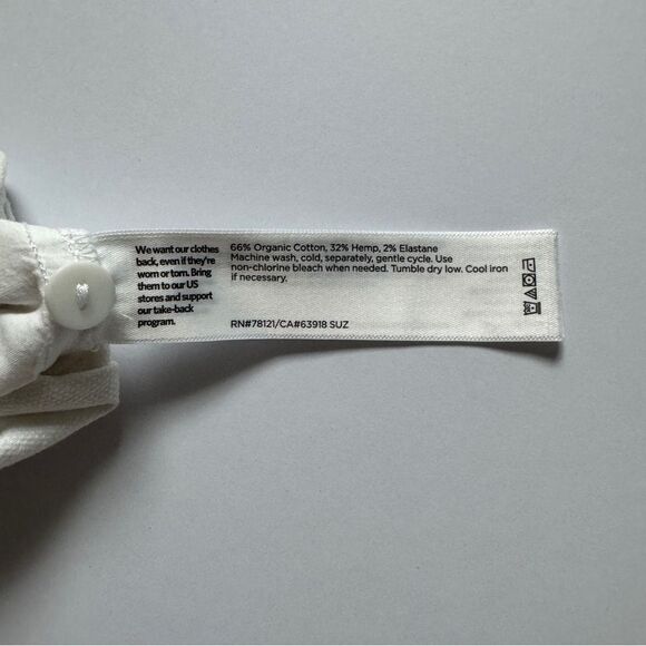 Eileen Fisher Organic Cotton Hemp Lantern Ankle Pant White Size X-Large NWOT - Picture 9 of 9